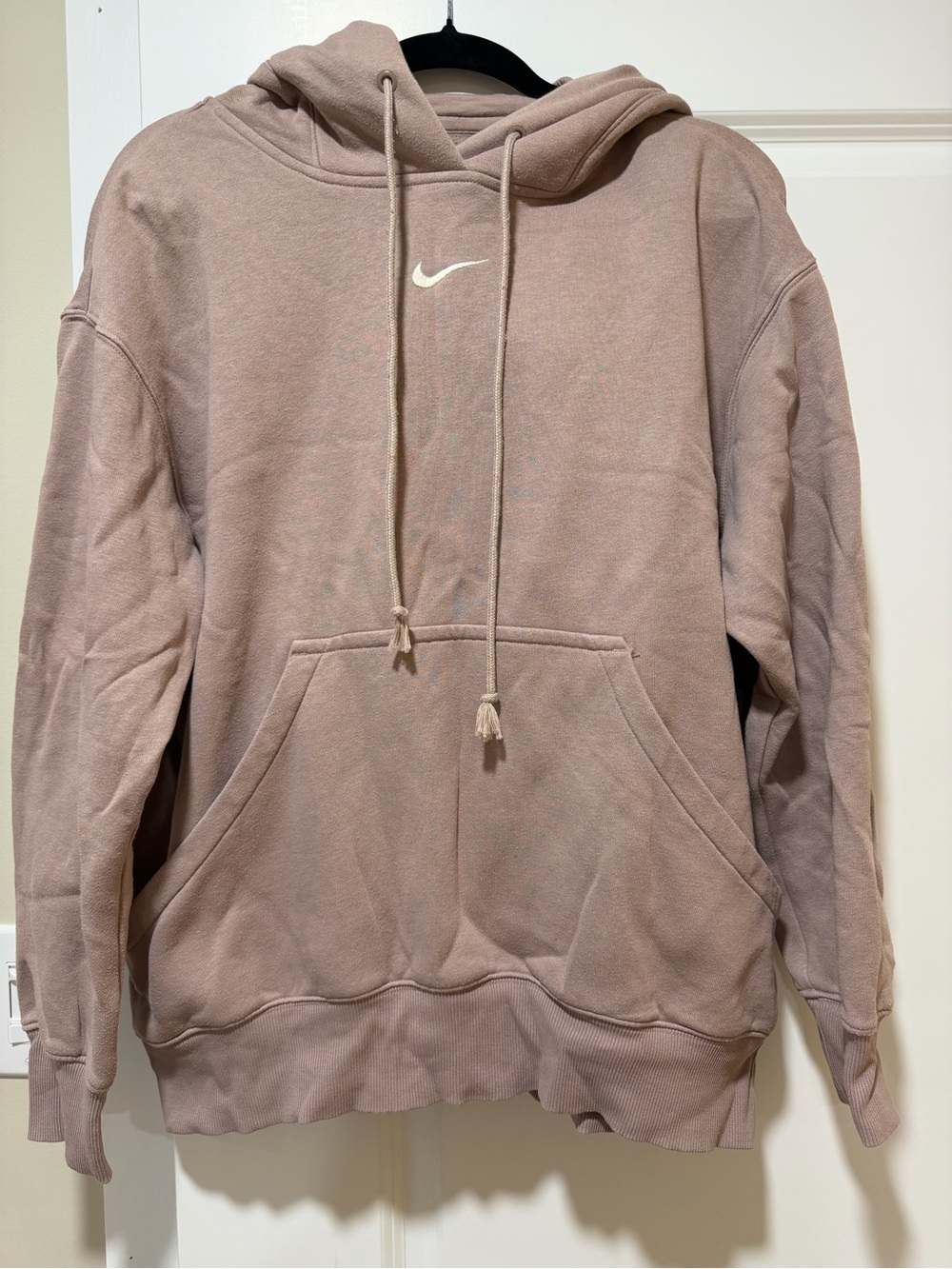 Nike Hoodie S - Dusty Pink Pullover with Swoosh
